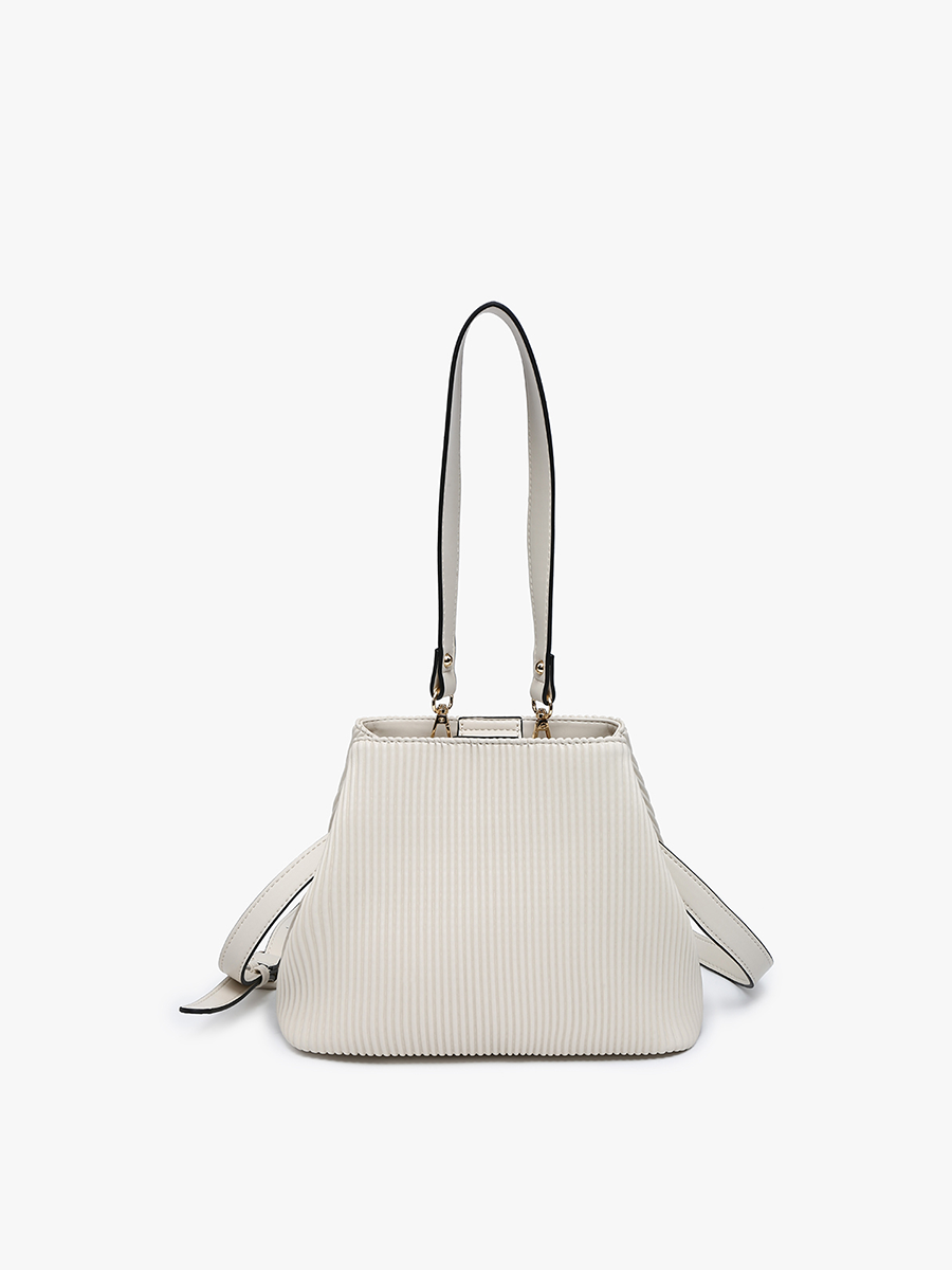 EH2460 Dove Pleated Satchel w/ Large Handle: Lilac