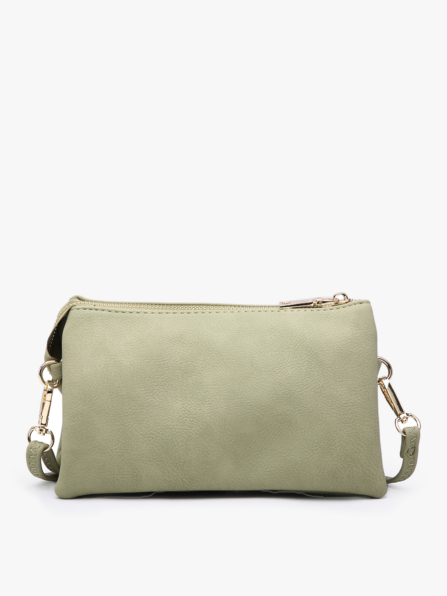 M013 Riley Monogrammable 3 Compartment Crossbody/Wristlet: Rubellite