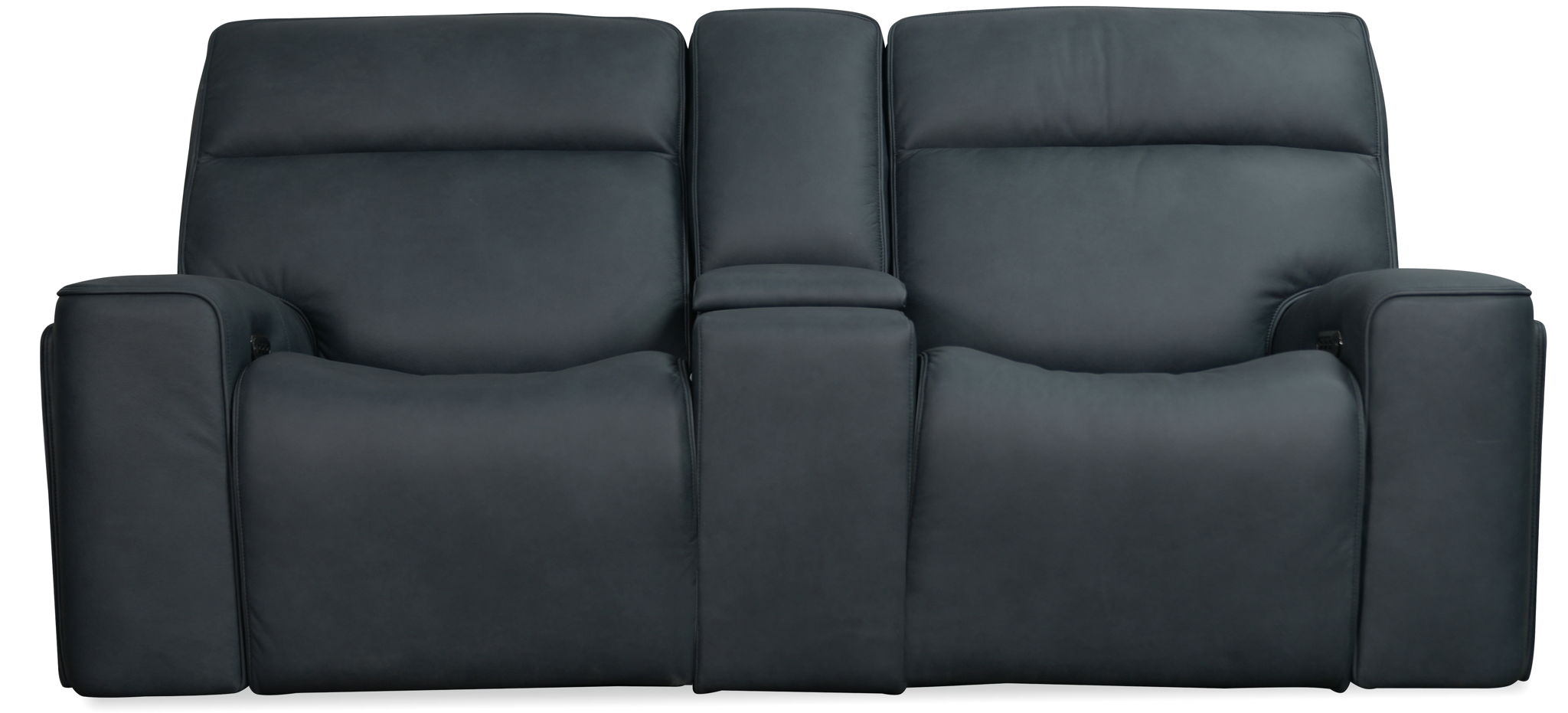 MS - Riverton Power Gliding Console Loveseat With Power Headrest And Lumbar - Black