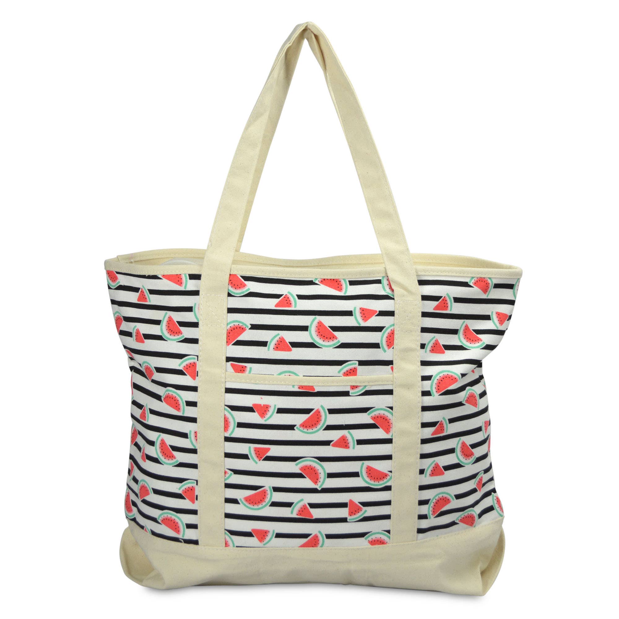 Dalix 22" Cotton Canvas Tote Bag (Zippered Top)