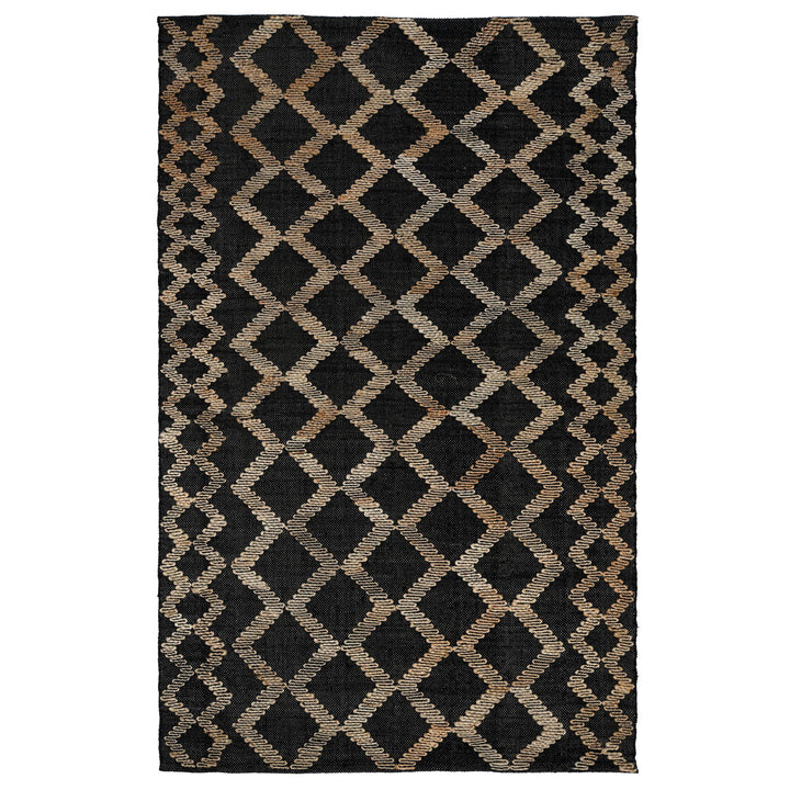Pure Desert - 1' x 1' Gobi Rug - Black / Natural