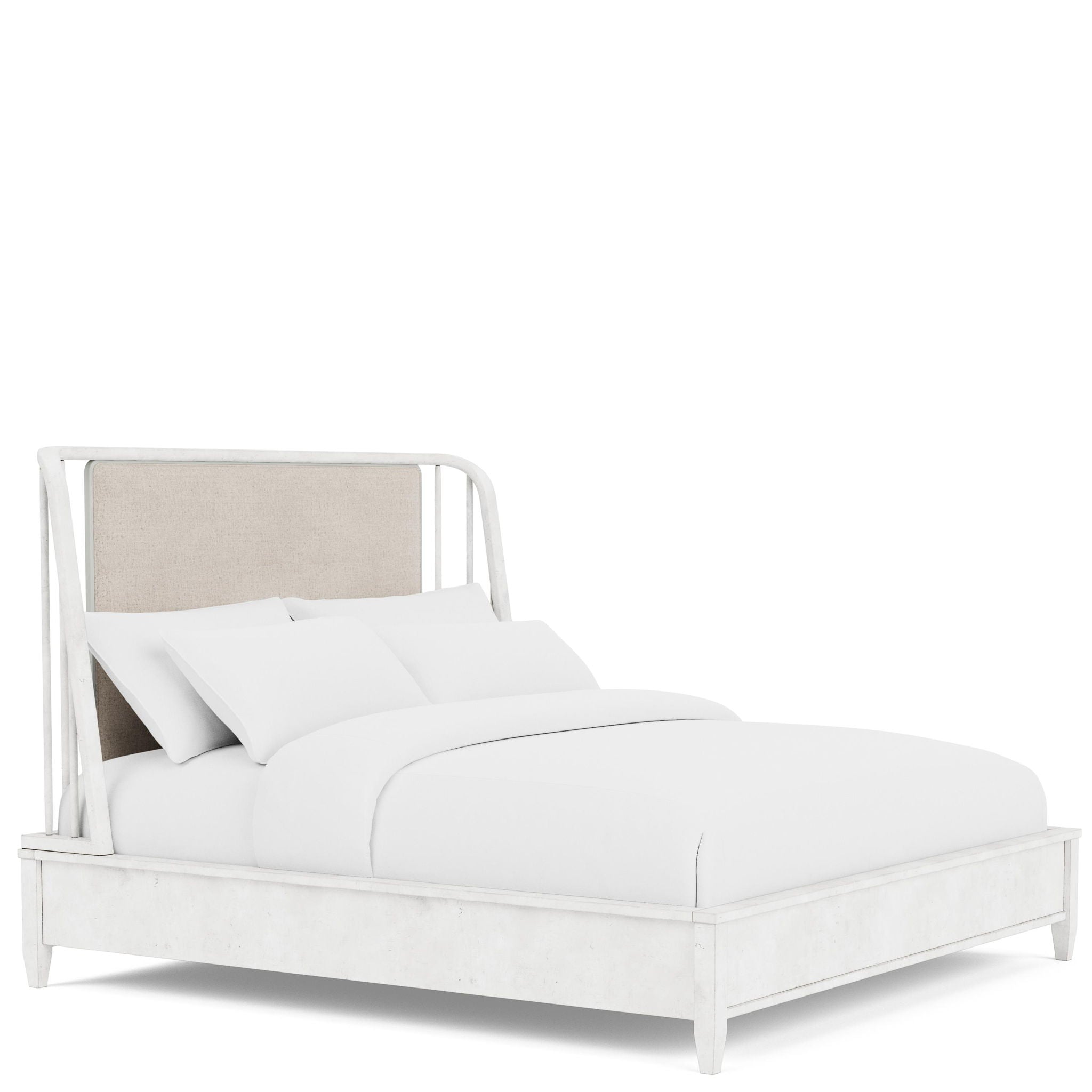 Maddox - Queen Upholstered Spindle Bed - White