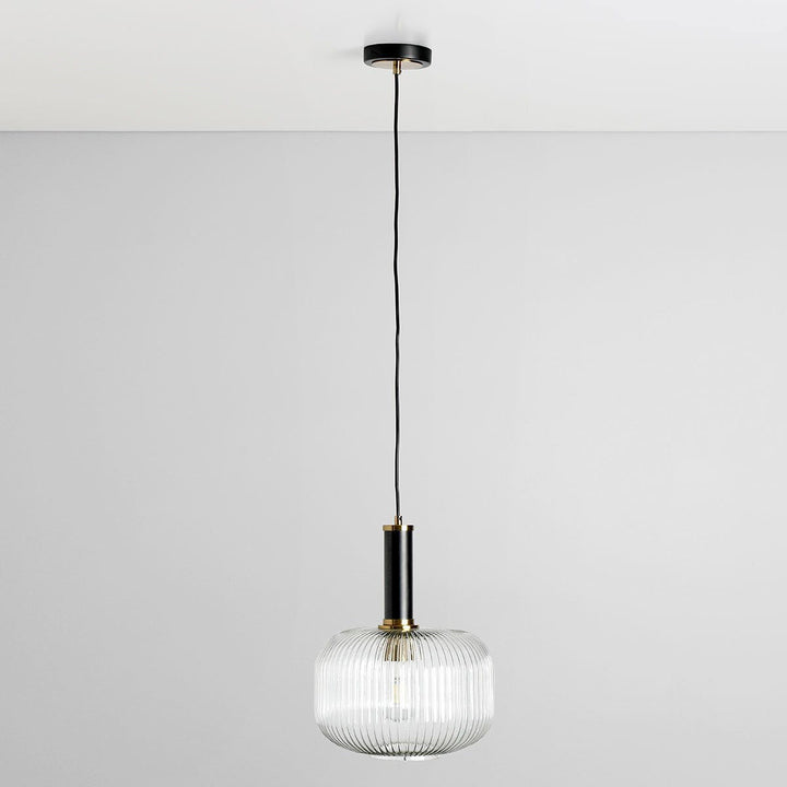 Corey - Glass Pendant - Brass Plated