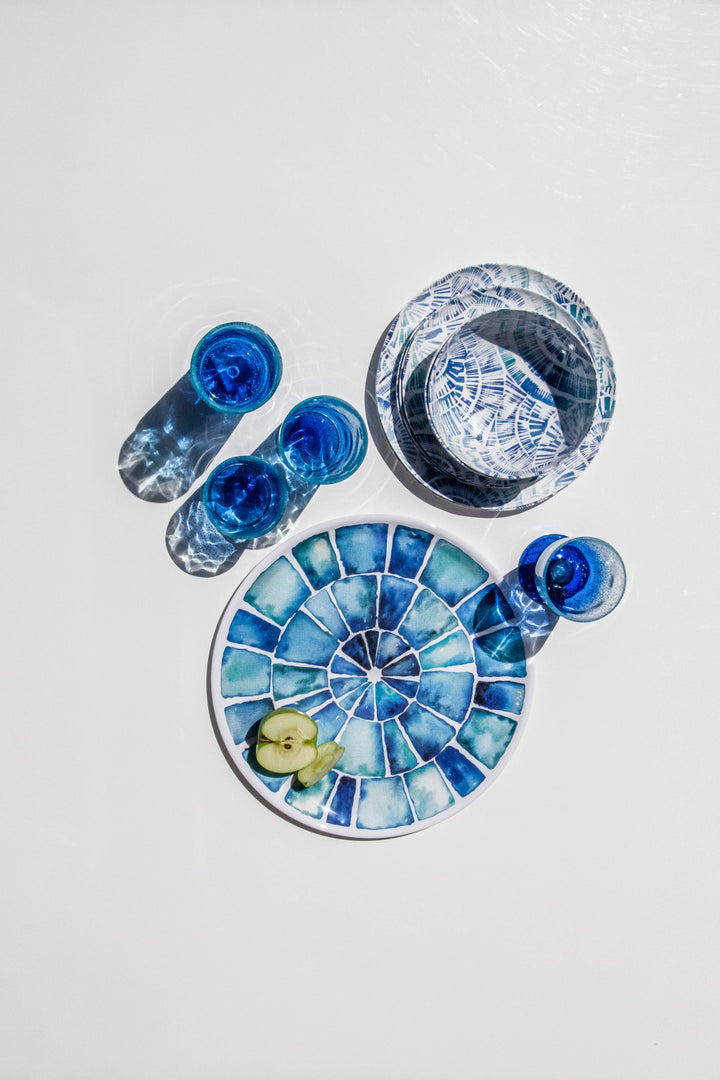 Coastal Scallops Dinnerware,100% Melamine,BPA free,Food Safe: Fish Shaped Dip Bowl, 5.9"/ 8.3 oz.