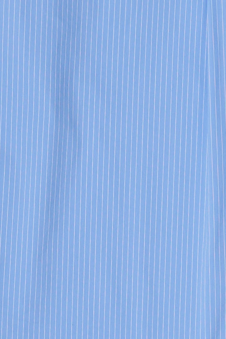The Annalise Top | Pinstripe Button-Down Top: BLUE/WHITE / LARGE