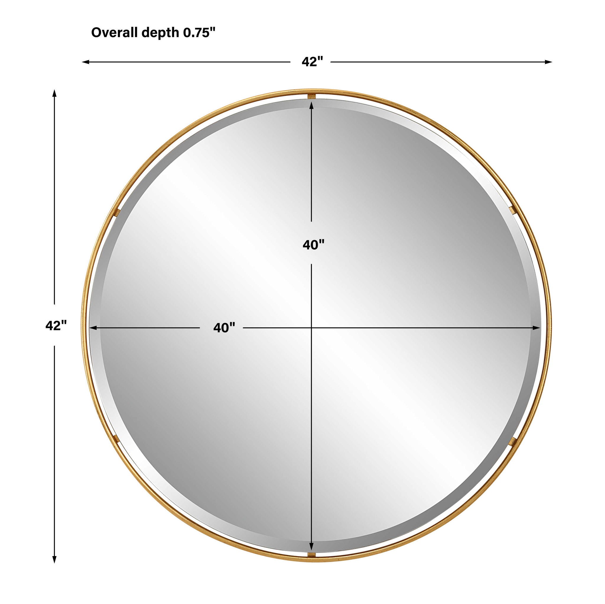 Canillo - Round Mirror - Gold