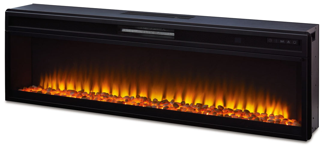 Entertainment Accessories - Black - Wide Fireplace Insert