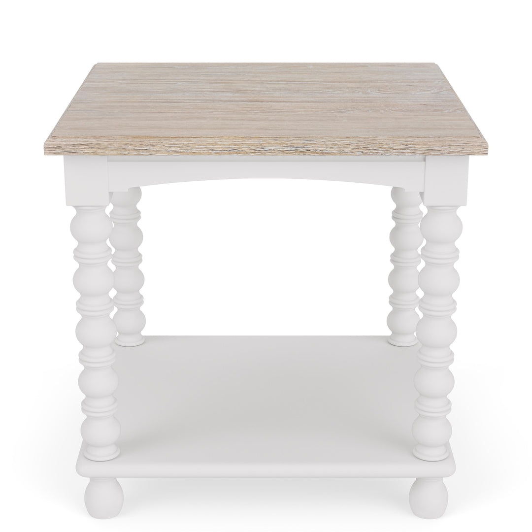 Rosalie - Rectangular Spindle Side Table - White