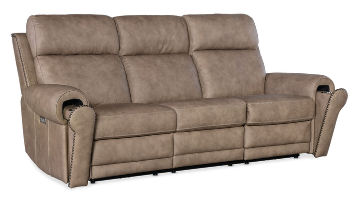 Duncan - Power Sofa With Power Headrest & Lumbar - Light Brown