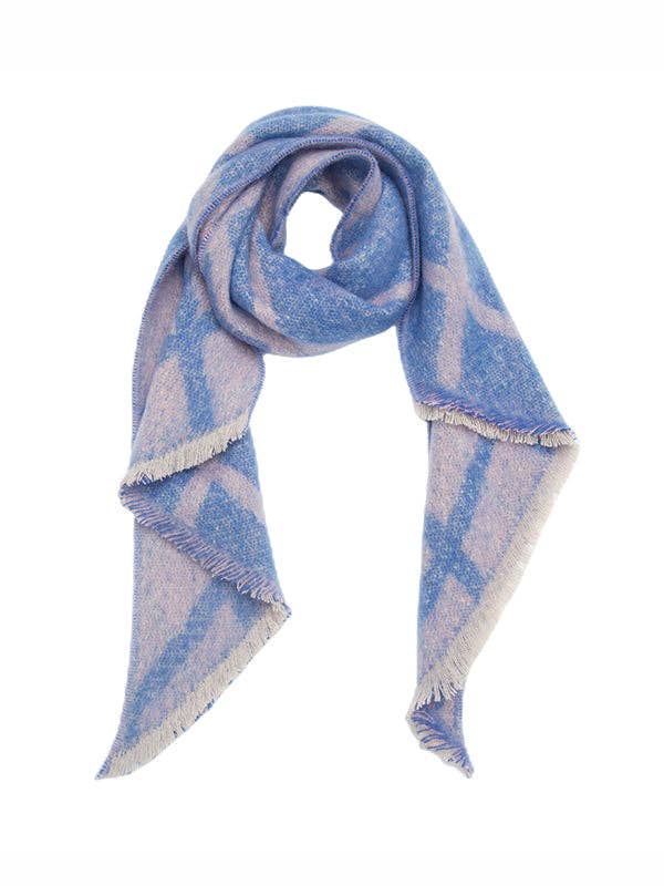 Diamond-Patterned Fringed Keep Warm Shawl&Scarf: GRAY / One_size