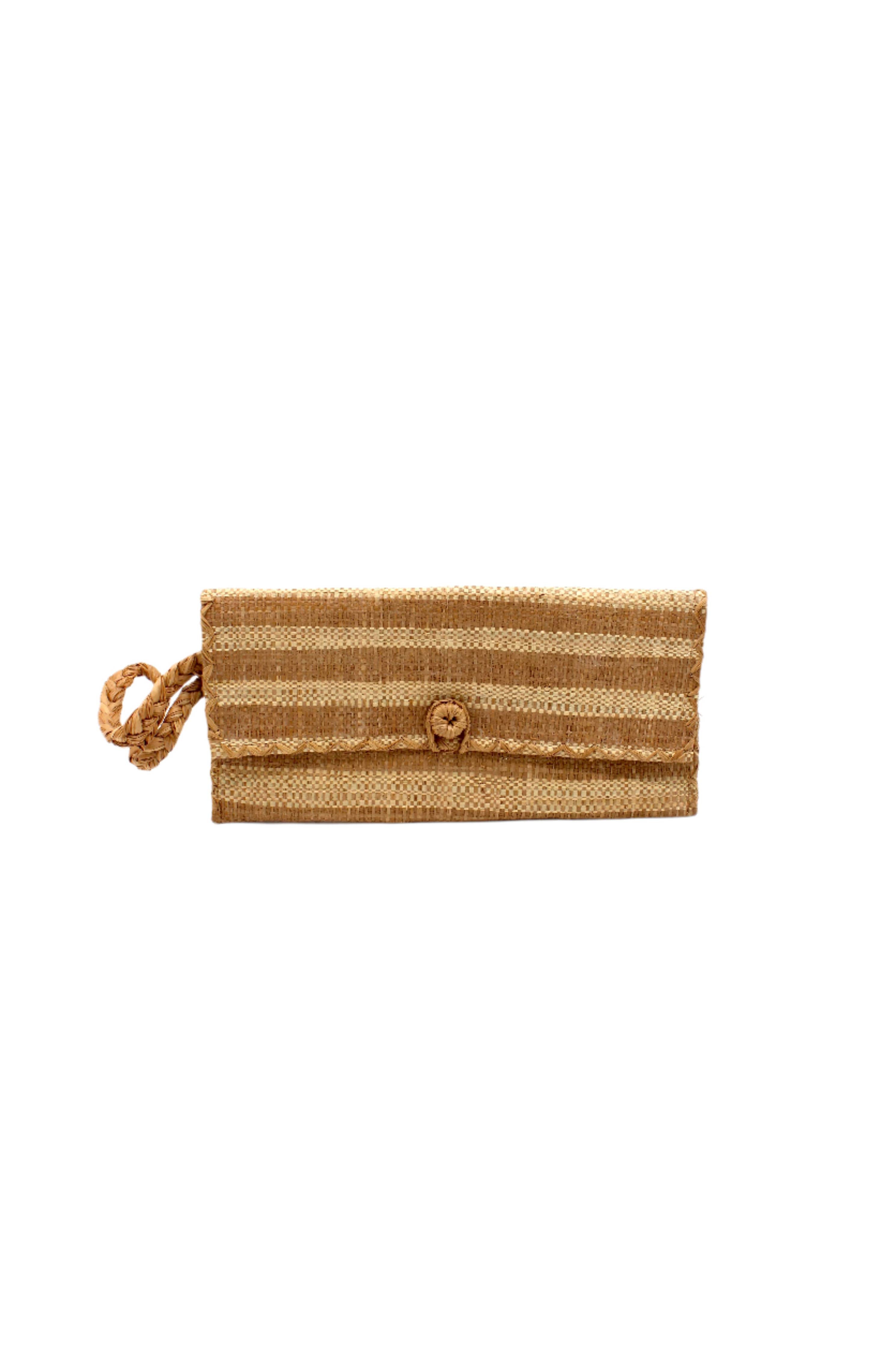 ChiChi Straw Clutch Wristlet Bag: Saffron