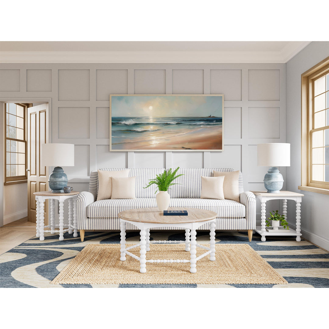 Rosalie - Rectangular Spindle Side Table - White