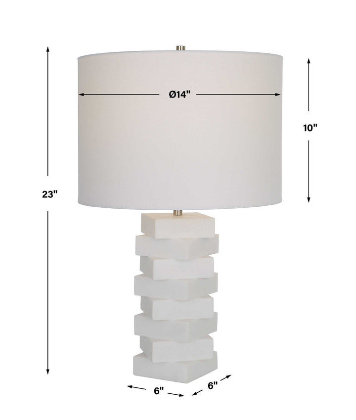 Ascent - White Geometric Table Lamp