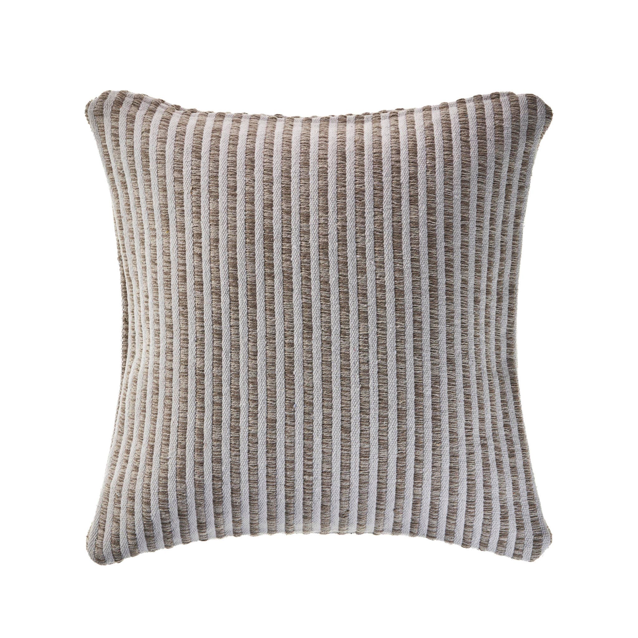 Metropolitan Striped Throw Pillow: Gray/Cream / Poly Filled