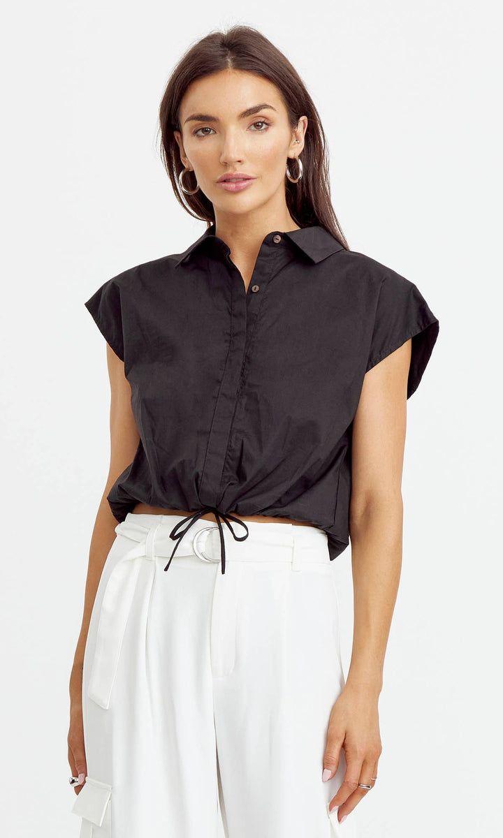 Noris Poplin Top: Large / Black
