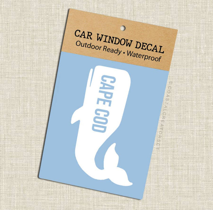 Cape Cod Massachusetts Whale Car Window Decal (Packaged)