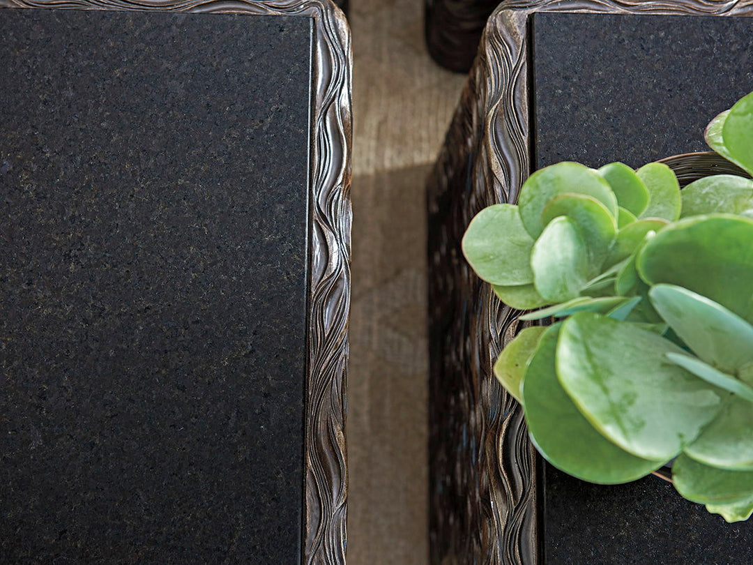 Shadow Play - Talk Of The Town Cube End Table - Dark Gray