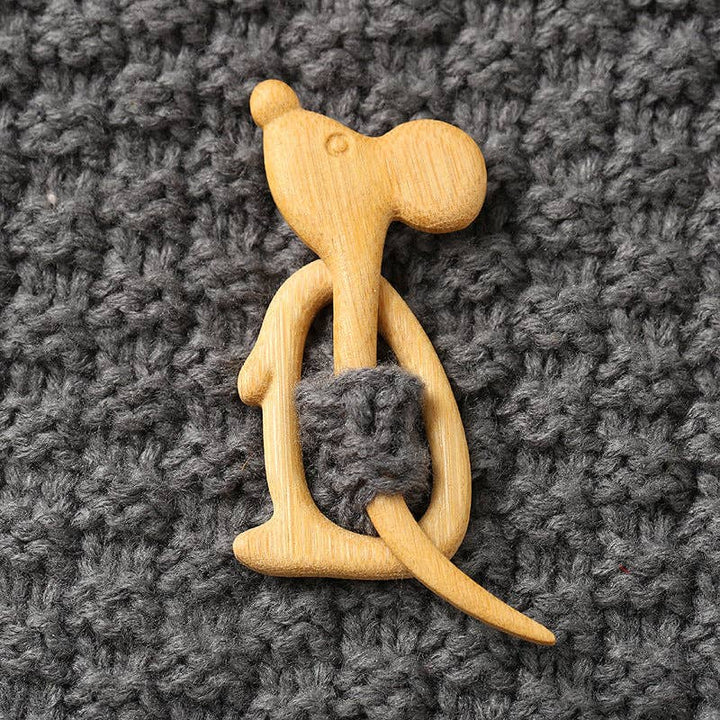 Wooden Shaped Brooch: Dog