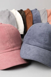Corduroy Adjustable Cotton Baseball Cap Dad Hat
