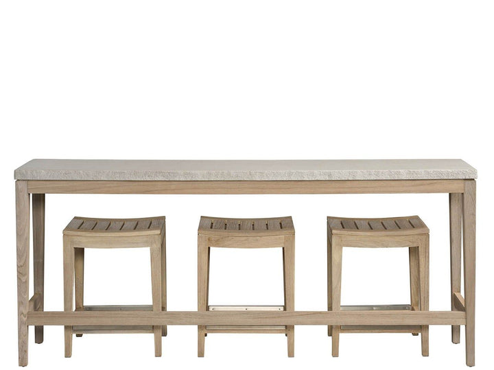 Coastal Living Outdoor / Saratoga - Console With Stools - Light Brown