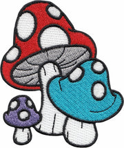 Patch - Mushroom - Red, Blue And Purple Capped