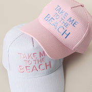 TAKE ME TO THE BEACH Embroidered Seersucker Trucker Hat