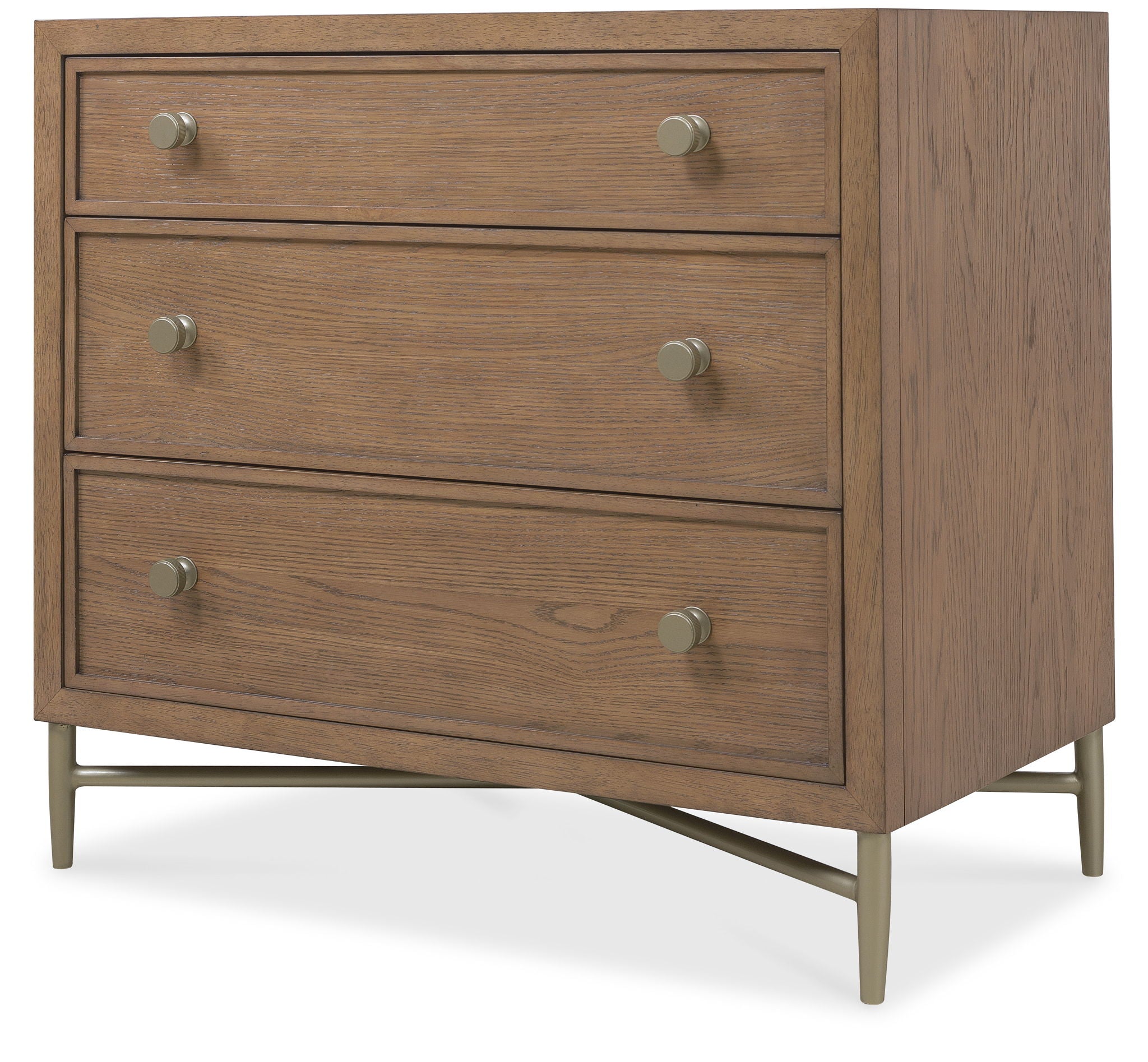 Sonnet - Three-Drawer Nightstand - Dark Gray / Light Brown
