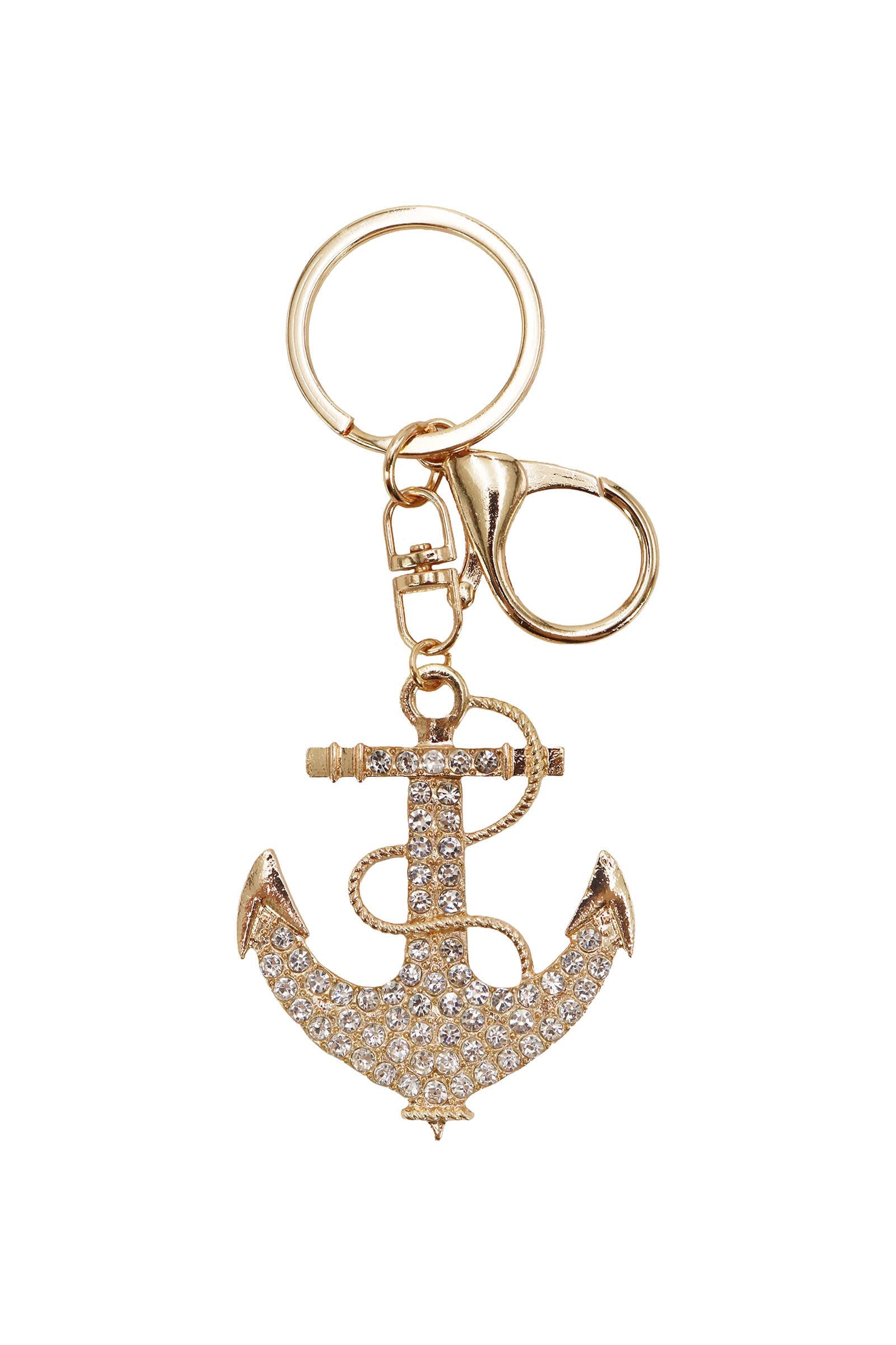 Nautical Anchor Bling Rhinestone Key Chain