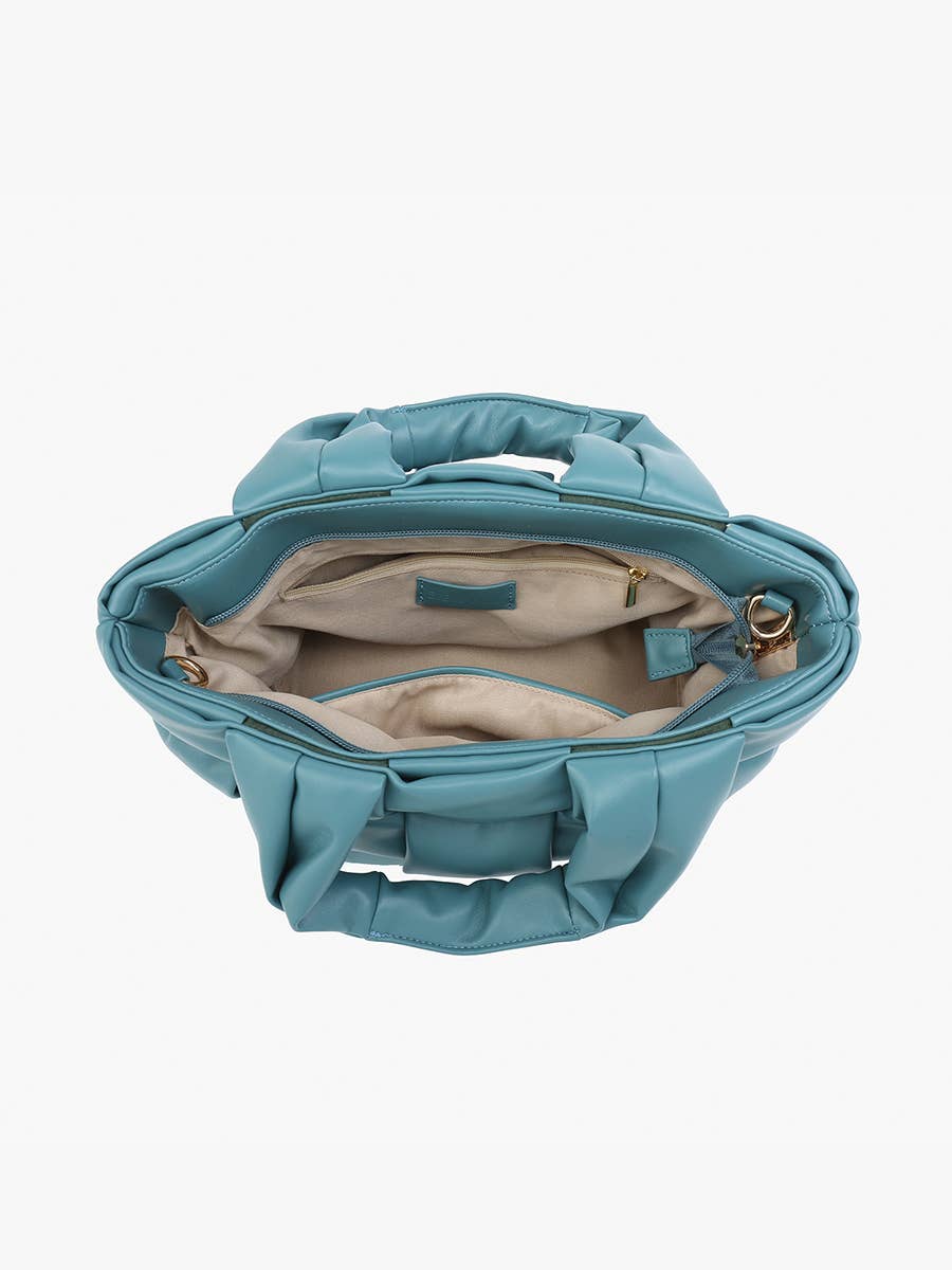 EH2572 Magdelena Woven Small Tote w/ Crossbody Strap: OCEAN BLUE