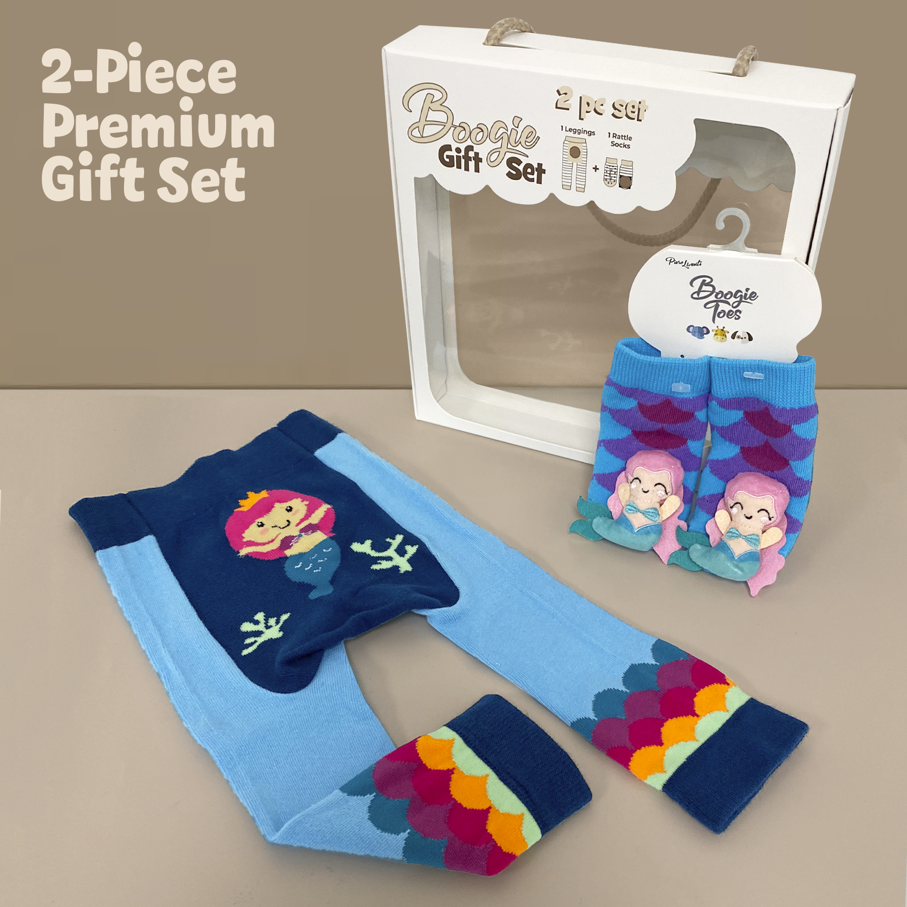 Mermaid 2-Pc Boogie Toes & Tight Baby Gift Set Up to 18M: 6-12 Months