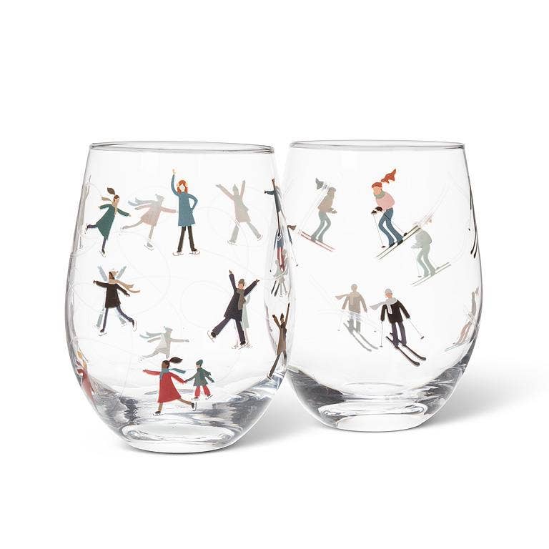 Skaters Stemless Wine Glass
