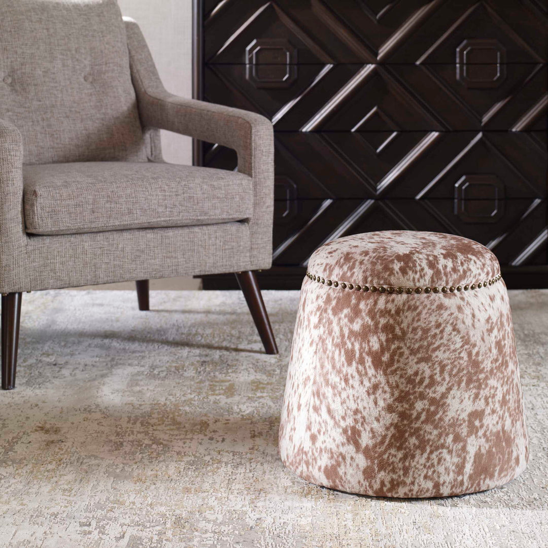 Gumdrop - Hide Ottoman - Light Brown