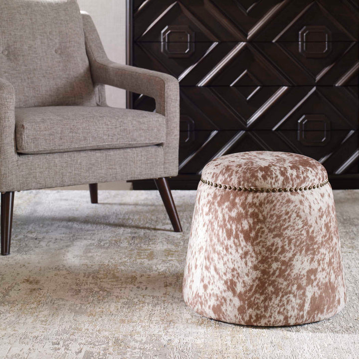 Gumdrop - Hide Ottoman - Light Brown