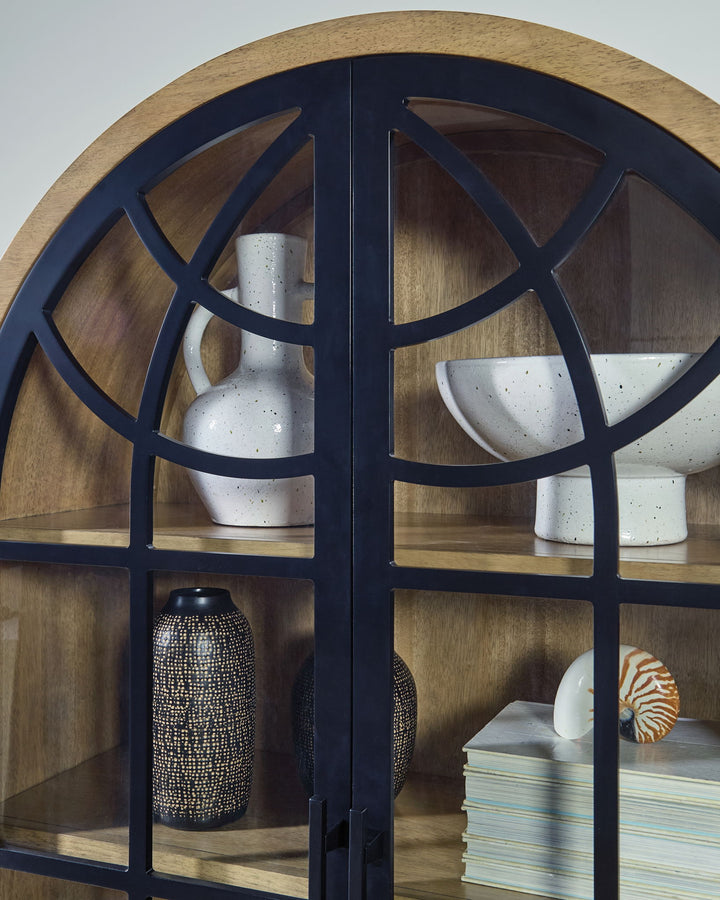 Gwenwich - Natural / Black - Accent Cabinet