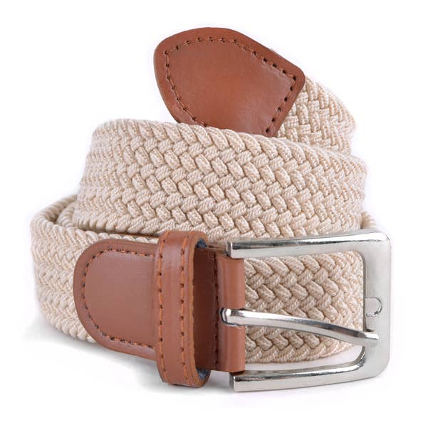 Men's Stretch Braided Woven Belts: OLI / L