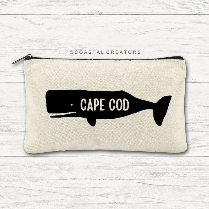 Cape Cod Whale Canvas Multi-Purpose Zipper Bag (Unlined)