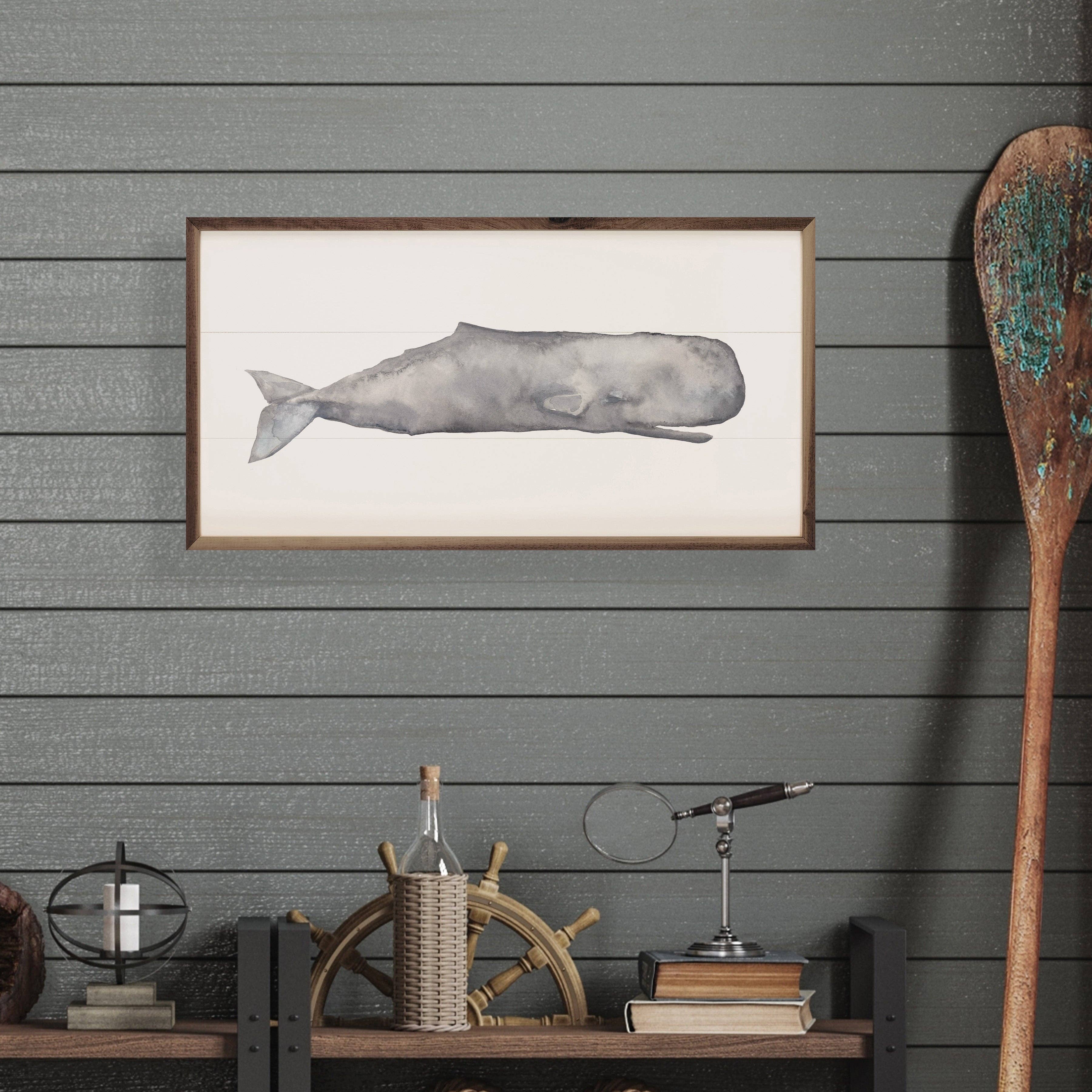 Watercolor Sperm Whale Painting By Emily Wood