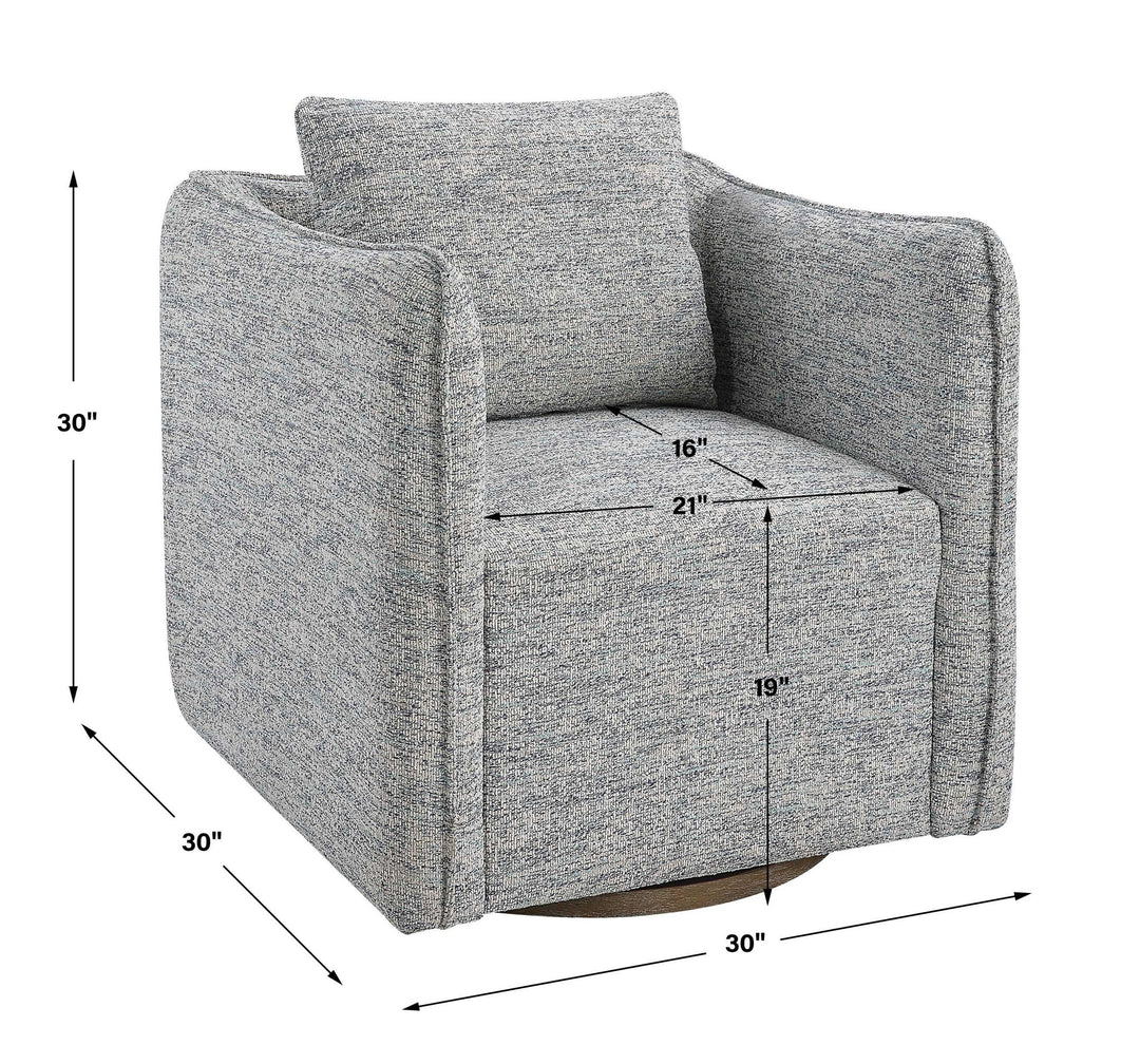 Corben - Swivel Chair - Pearl Silver