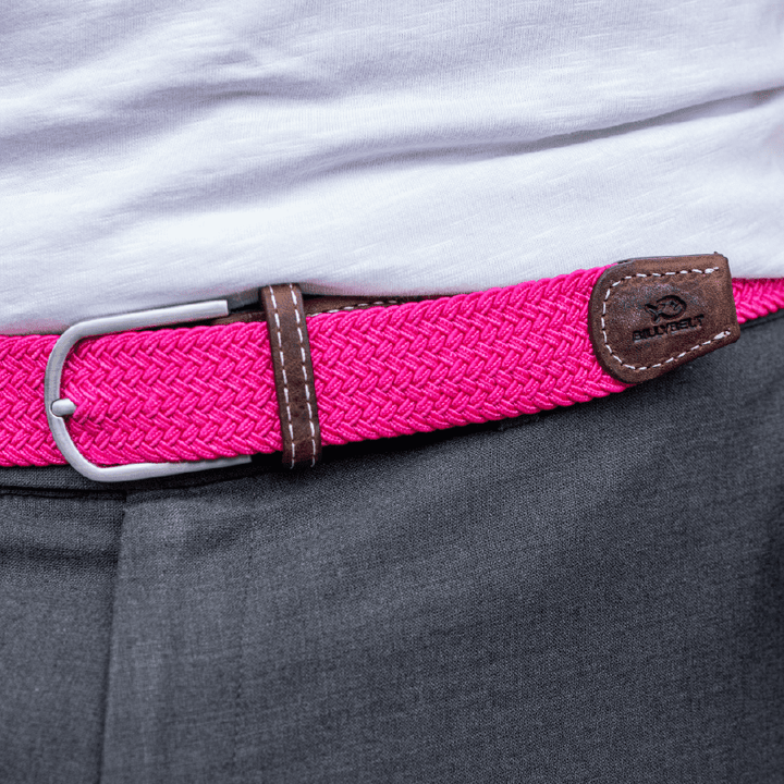 Fuchsia pink elastic braided belt: Size 2