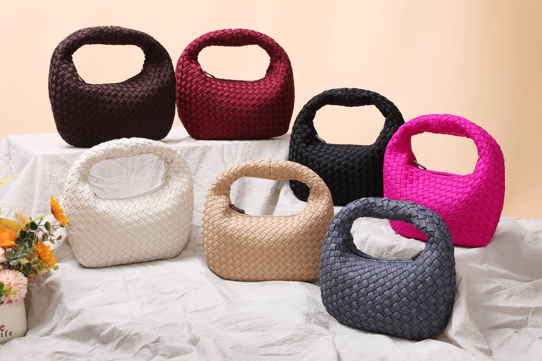 Dare to Dream - Small Woven Neoprene Clutch: Dark Denim