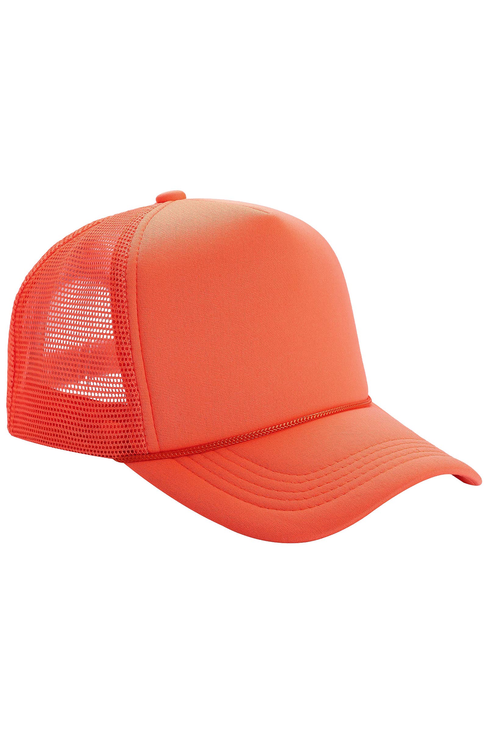 Solid Five Panel Foam Trucker Hat: BLACK / ONE SIZE