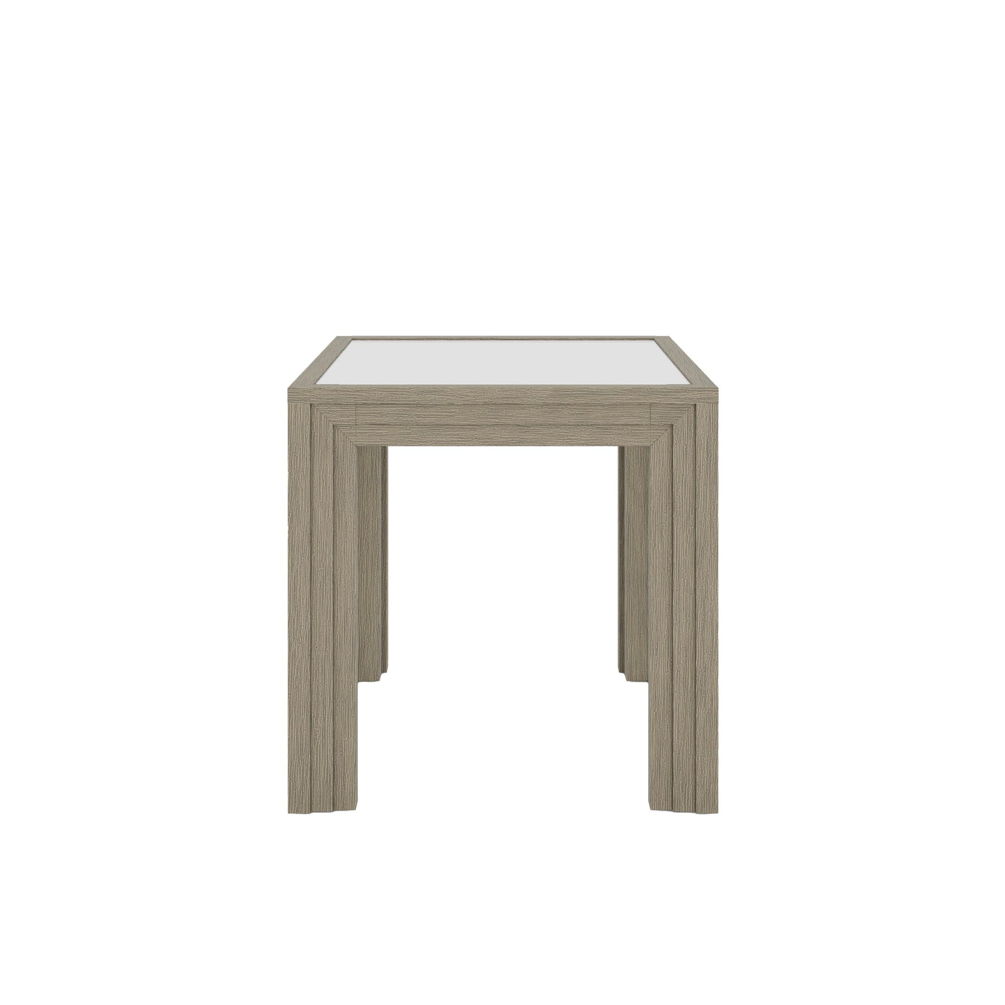 Wilde - Square Glass Top End Table - Light Brown