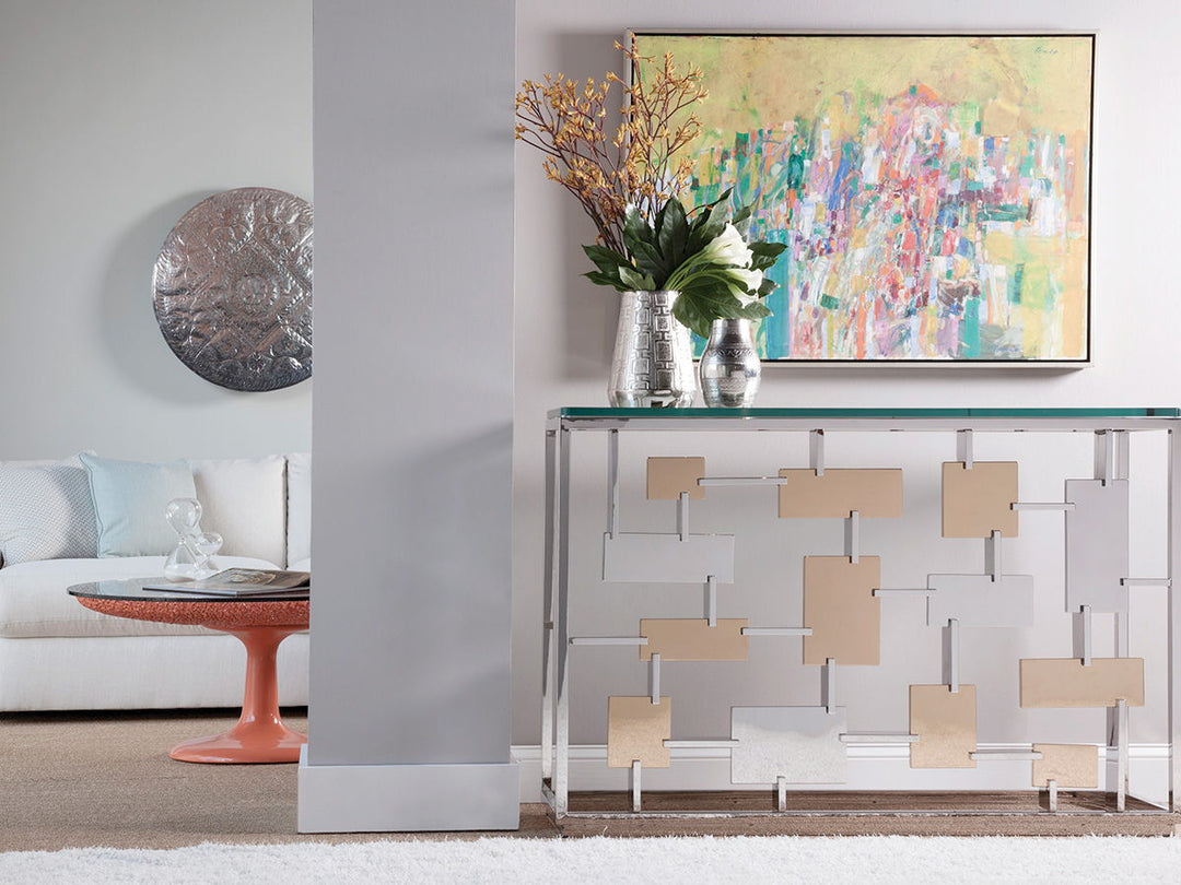 Signature Designs - Cityscape Console - Pearl Silver