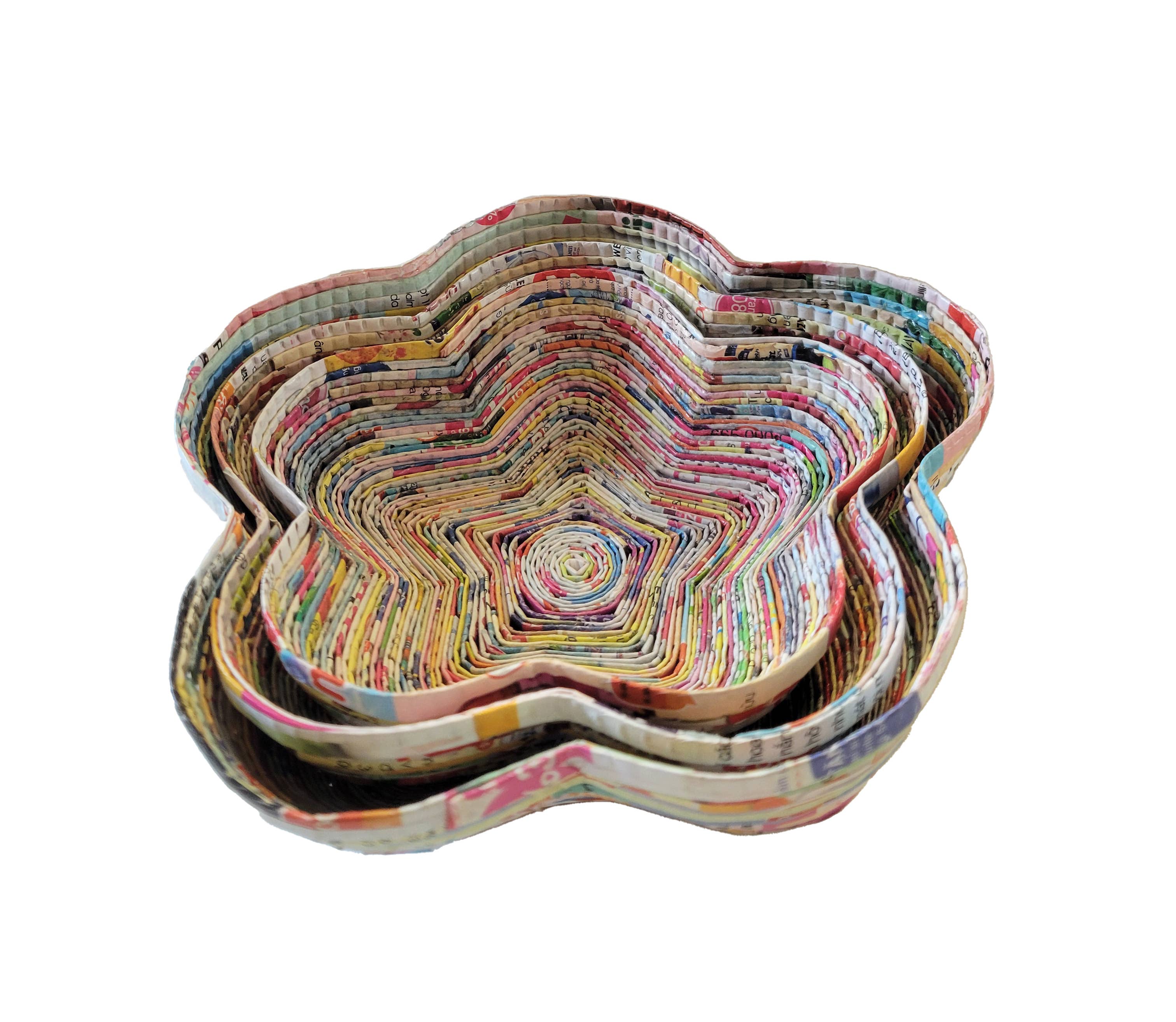 Flower Dish - Set Of 3 - Recycled Paper: Single