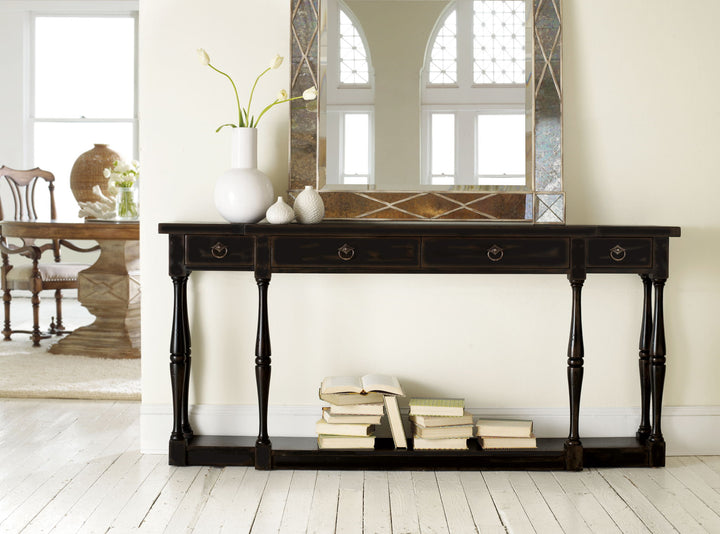 Sanctuary - 4-Drawer Thin Console - Ebony