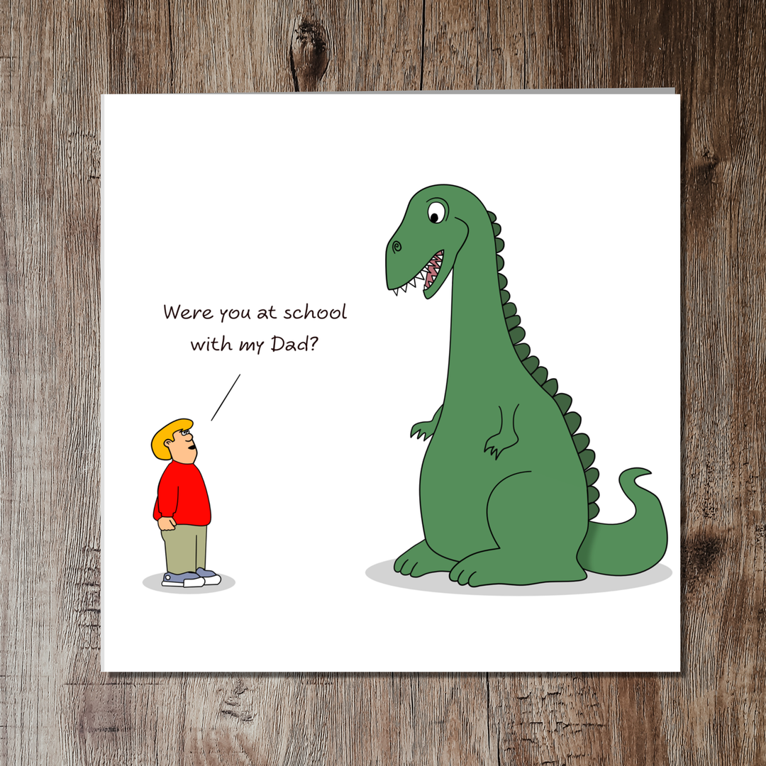 Funny Dad Birthday Card Father's Day Card - Dad Dinosaur from Son - Humorous Humour Amusing Cheeky Cute