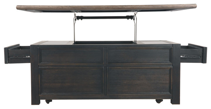 Tyler Creek - Grayish Brown / Black - Lift Top Cocktail Table