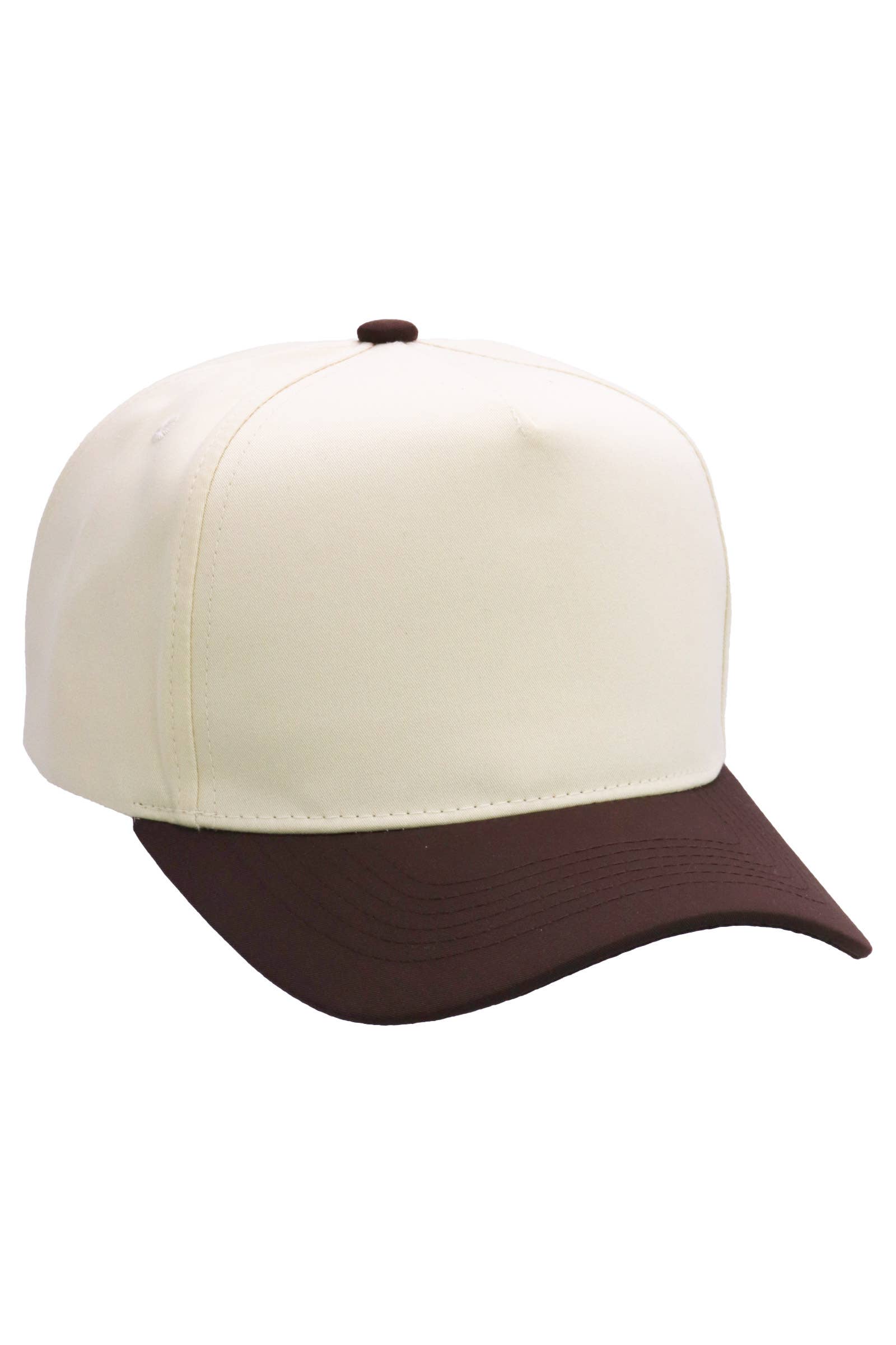 Two Tone Beige Upper Five Panel Baseball Cap: Beige/Aqua / One Size