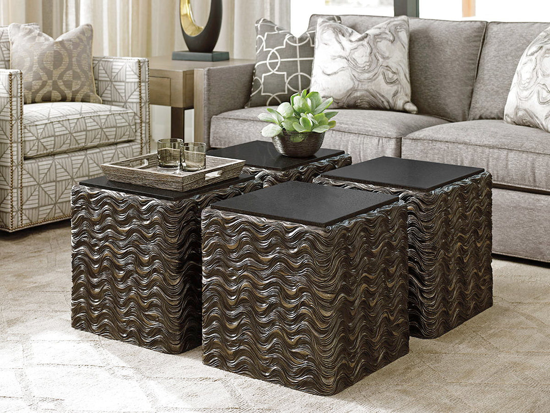 Shadow Play - Talk Of The Town Cube End Table - Dark Gray