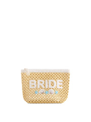 "BRIDE" SHELL ZIP POUCH,NATURAL